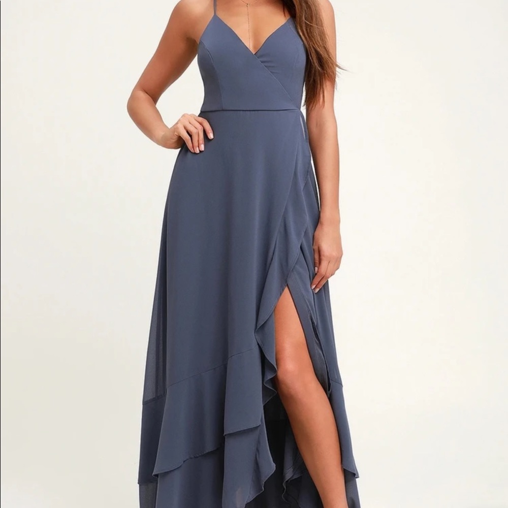Lulus In Love Forever Lace-Up High-Low Maxi Dress